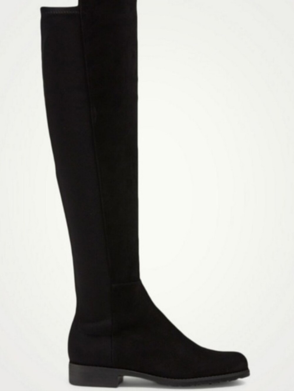 Stuart Weitzman Black Over-the-Knee Stretch Boots - Low Block Heel